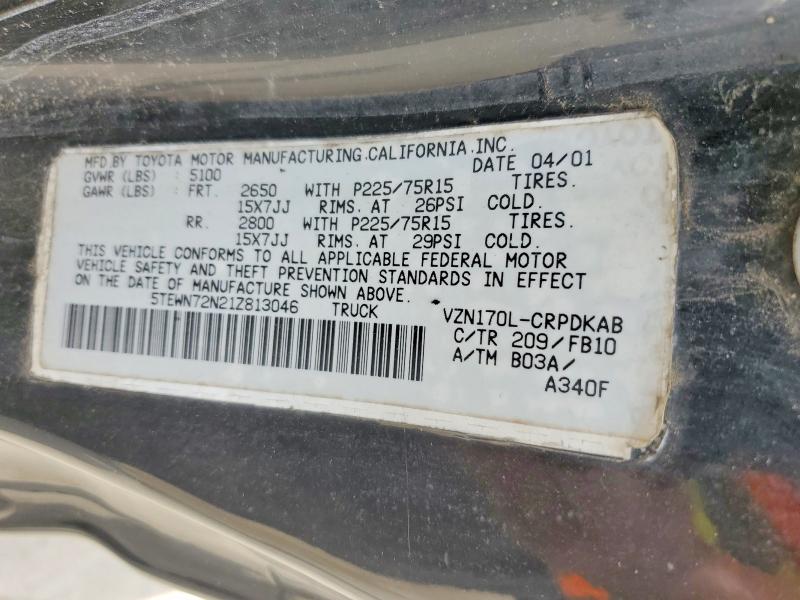 56749896 :رقم المزاد ، 5TEWN72N21Z813046 vin ، 2001 Toyota Tacoma مزاد بيع