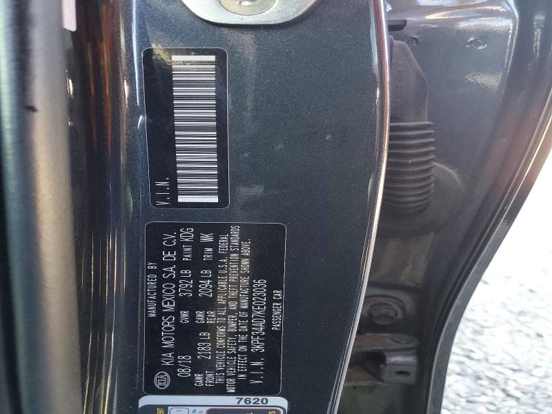 2019 Kia Forte მანქანა იყიდება აუქციონზე, vin: 3KPF34AD7KE023036, აუქციონის ნომერი: 57600056