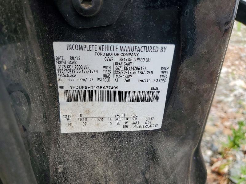 2016 Ford F550 მანქანა იყიდება აუქციონზე, vin: 1FDUF5HT1GEA77495, აუქციონის ნომერი: 57292906
