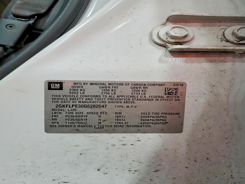 55950966 :رقم المزاد ، 2GKFLPE36G6282647 vin ، 2016 Gmc Terrain مزاد بيع