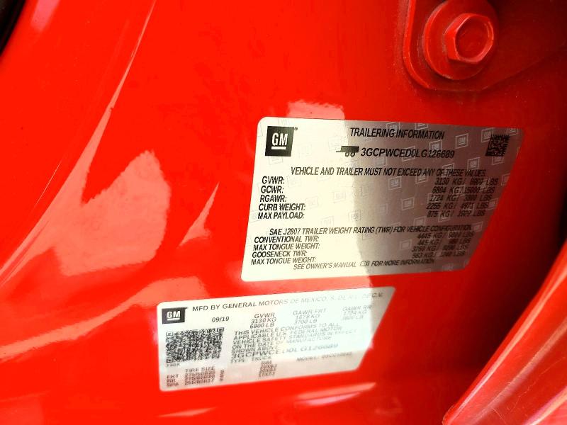 Продаж на аукціоні авто 2020 Chevrolet Silverado, vin: 3GCPWCED0LG126689, номер лоту: 57932216