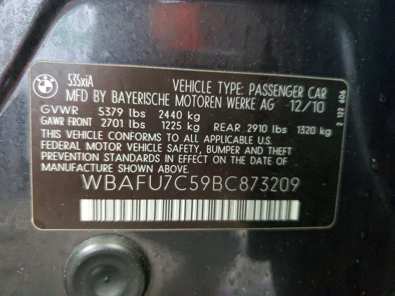 Продажа на аукционе авто 2011 Bmw 535, vin: WBAFU7C59BC873209, номер лота: 57911026