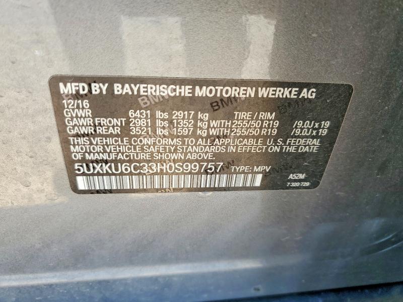 Продаж на аукціоні авто 2017 Bmw X6, vin: 5UXKU6C33H0S99757, номер лоту: 56094676