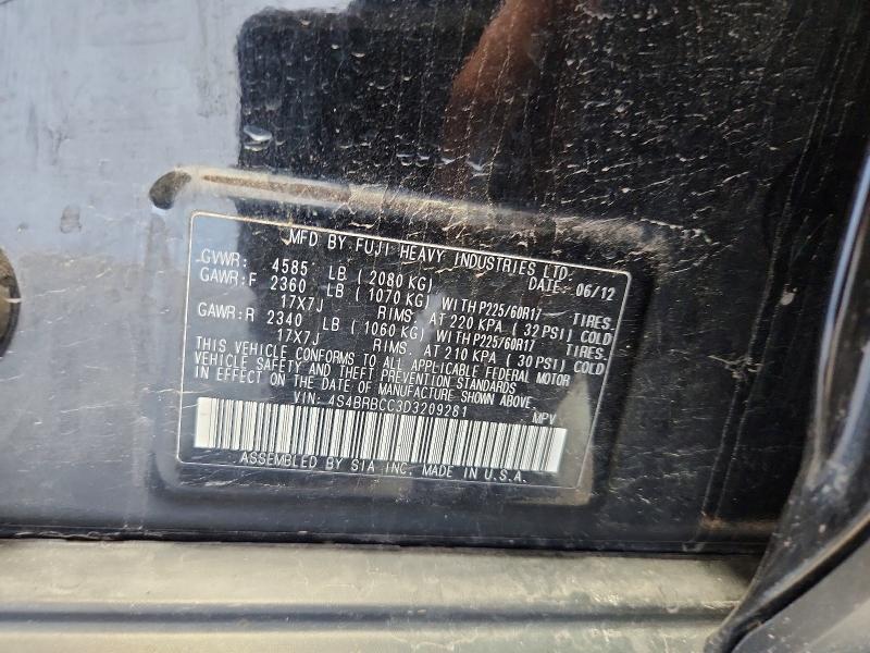 Продажа на аукционе авто 2013 Subaru Outback, vin: 4S4BRBCC3D3209281, номер лота: 58503726