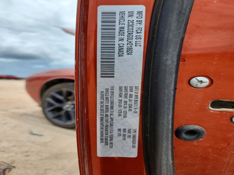 Aukcja sprzedaży 2020 Dodge Challenger, vin: 2C3CDZAG0LH218624, numer aukcji: 56117256