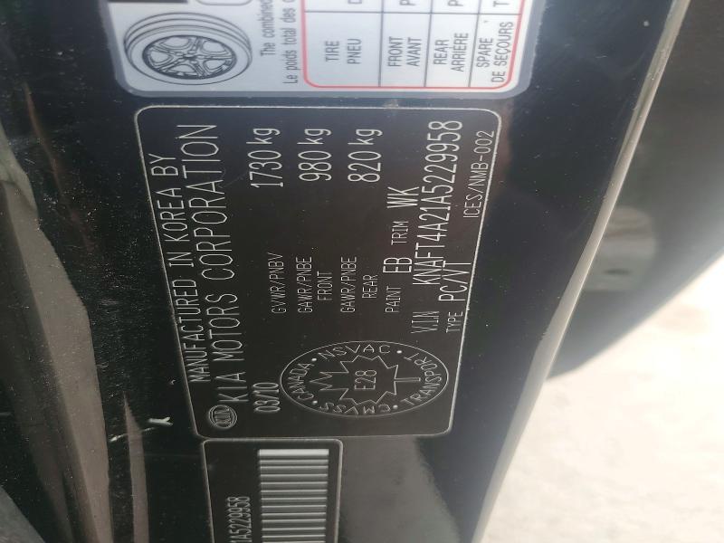 57045646 :رقم المزاد ، KNAFT4A21A5229958 vin ، 2010 Kia Forte مزاد بيع