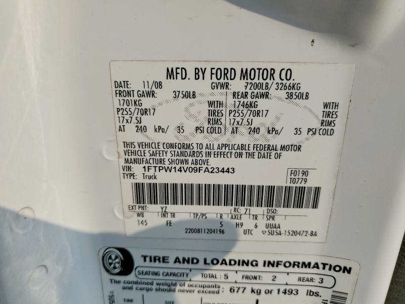 58908346 :رقم المزاد ، 1FTPW14V09FA23443 vin ، 2009 Ford F 150 مزاد بيع