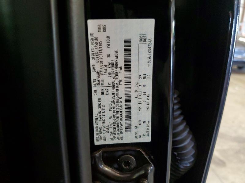 55372816 :رقم المزاد ، 1FTFW1RG9JFB81015 vin ، 2018 Ford F150 مزاد بيع