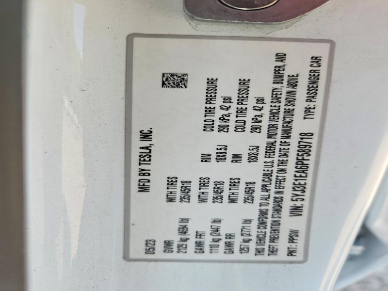 Aukcja sprzedaży 2023 Tesla Model 3, vin: 5YJ3E1EA6PF589718, numer aukcji: 56411156