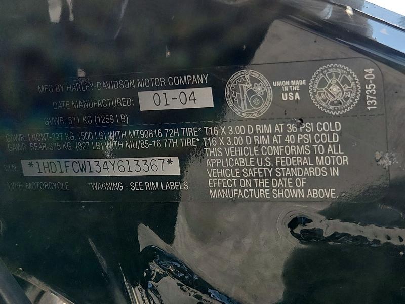Aukcja sprzedaży 2004 Harley-davidson Flhtcui, vin: 1HD1FCW134Y613367, numer aukcji: 57087166