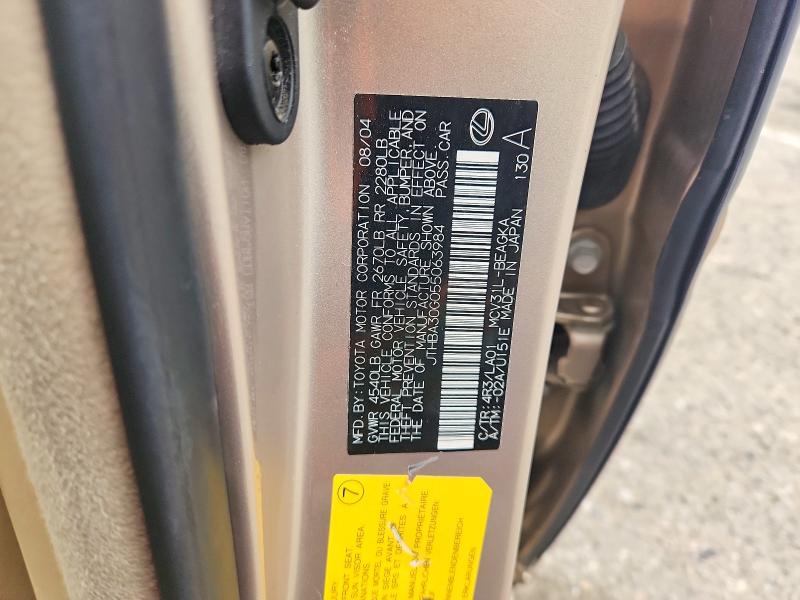 2005 Lexus Es მანქანა იყიდება აუქციონზე, vin: JTHBA30G055063984, აუქციონის ნომერი: 56173636