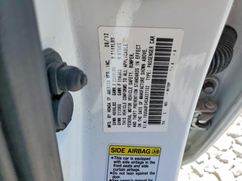 Aukcja sprzedaży 2012 Acura Tl, vin: 19UUA8F54CA037102, numer aukcji: 56237856