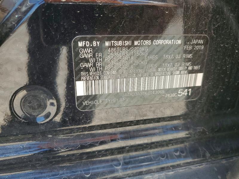 Aukcja sprzedaży 2019 Mitsubishi Outlander, vin: JA4AD3A35KZ043065, numer aukcji: 56686636