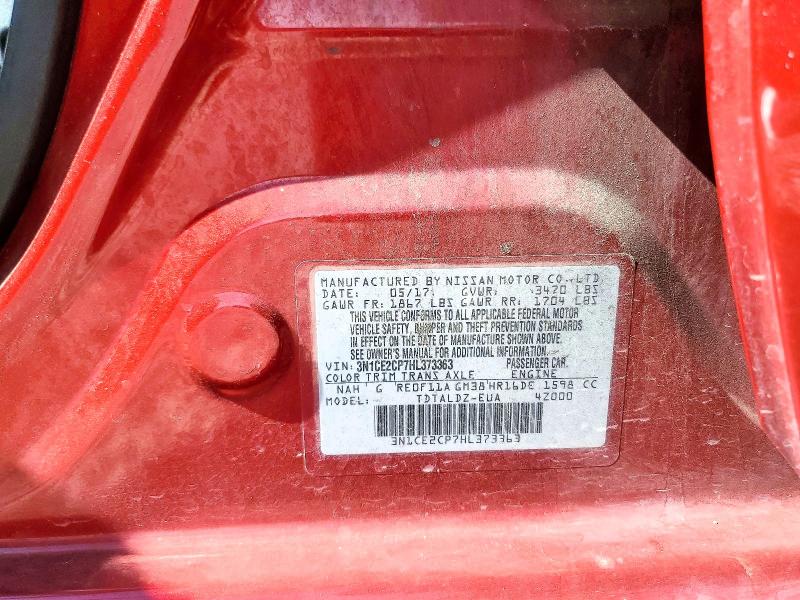 55271786 :رقم المزاد ، 3N1CE2CP7HL373363 vin ، 2017 Nissan Versa Note مزاد بيع