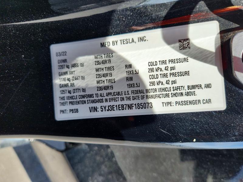 Aukcja sprzedaży 2022 Tesla Model 3, vin: 5YJ3E1EB7NF185073, numer aukcji: 56144826