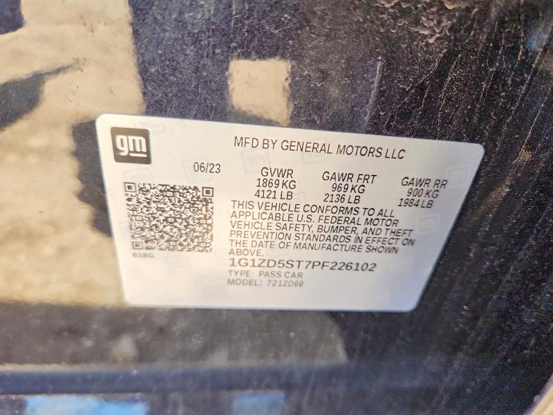 Aukcja sprzedaży 2023 Chevrolet Malibu, vin: 1G1ZD5ST7PF226102, numer aukcji: 58045426