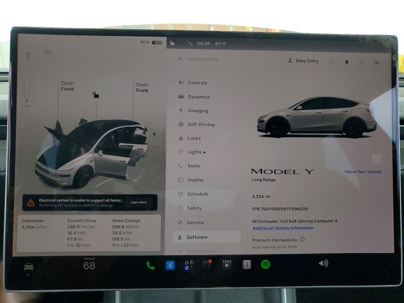 2026 Tesla Model Y მანქანა იყიდება აუქციონზე, vin: 7SAYGDEDXTF596230, აუქციონის ნომერი: 58842246