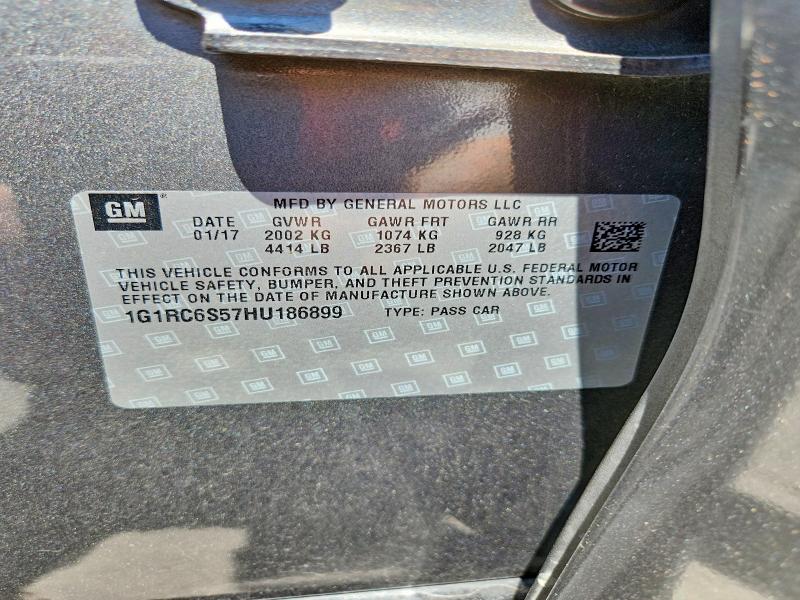 Aukcja sprzedaży 2017 Chevrolet Volt, vin: 1G1RC6S57HU186899, numer aukcji: 59116256