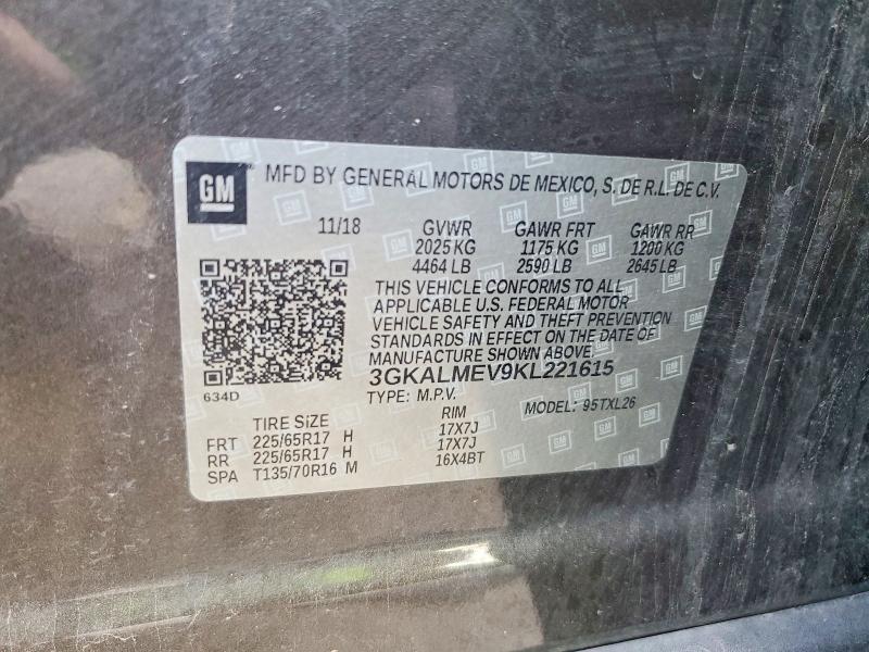 Aukcja sprzedaży 2019 Gmc Terrain, vin: 3GKALMEV9KL221615, numer aukcji: 58831316