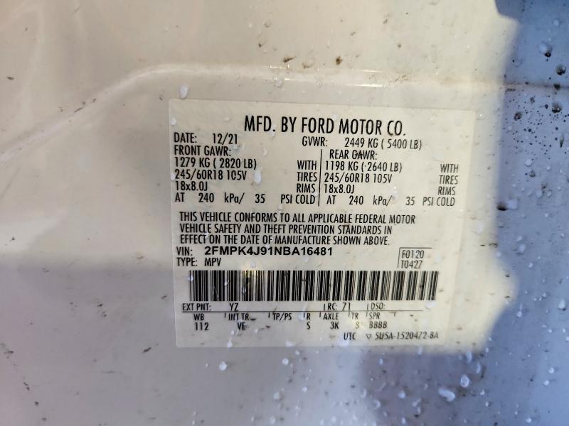 Продажа на аукционе авто 2022 Ford Edge, vin: 2FMPK4J91NBA16481, номер лота: 56089866