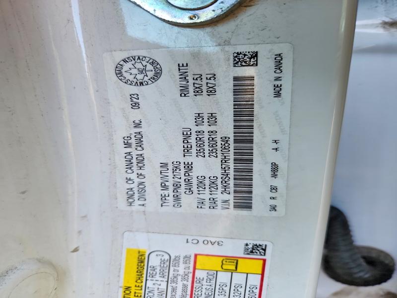57544876 :رقم المزاد ، 2HKRS4H57RH106549 vin ، 2024 Honda Cr-v مزاد بيع