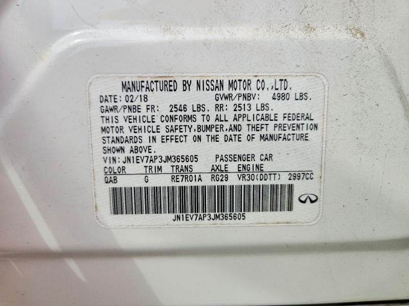 Продаж на аукціоні авто 2018 Infiniti Q50, vin: JN1EV7AP3JM365605, номер лоту: 57433896