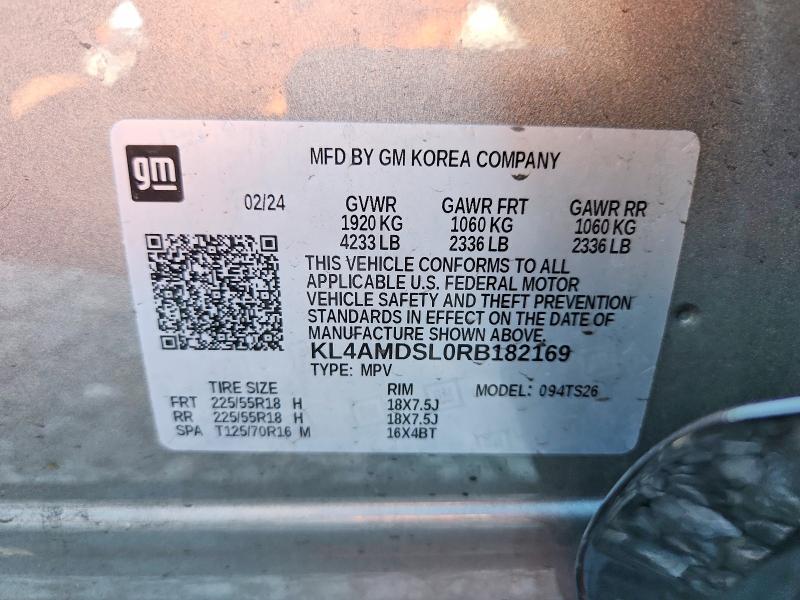 2024 Buick Encore Gx მანქანა იყიდება აუქციონზე, vin: KL4AMDSL0RB182169, აუქციონის ნომერი: 76293635