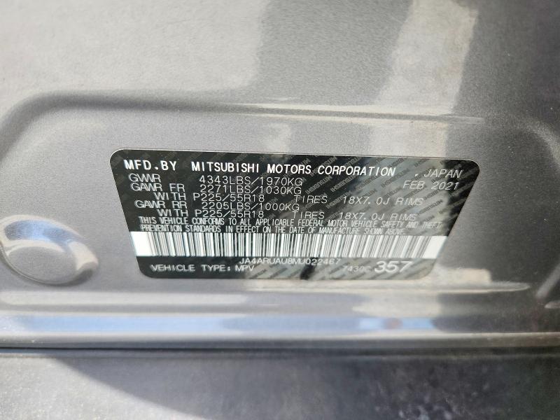 Aukcja sprzedaży 2021 Mitsubishi Outlander Sport, vin: JA4ARUAU8MU022467, numer aukcji: 57722676