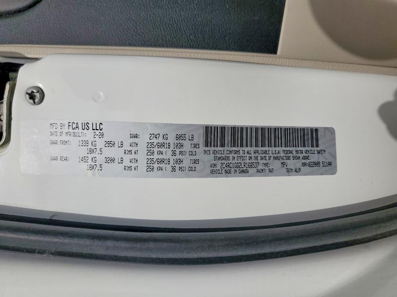 2020 Chrysler Pacifica მანქანა იყიდება აუქციონზე, vin: 2C4RC1GG2LR166537, აუქციონის ნომერი: 59147986