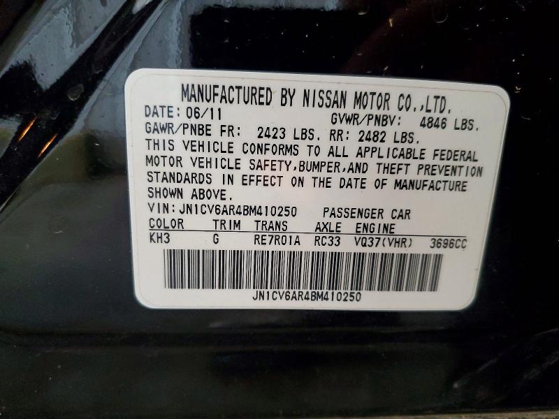Aukcja sprzedaży 2011 Infiniti G37 Sedan, vin: JN1CV6AR4BM410250, numer aukcji: 55728306