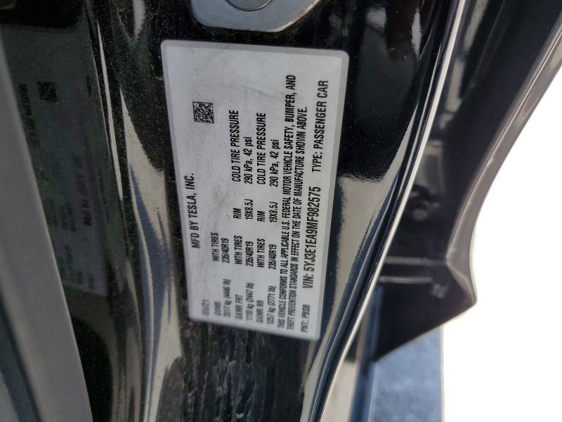 Продажа на аукционе авто 2021 Tesla Model 3, vin: 5YJ3E1EA9MF982575, номер лота: 55562566