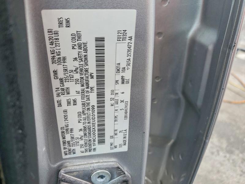 Продажа на аукционе авто 2014 Ford Escape, vin: 1FMCU0GXXEUD31099, номер лота: 58687946