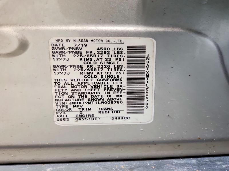 Продаж на аукціоні авто 2020 Nissan Rogue, vin: JN8AT2MT1LW006780, номер лоту: 54108706