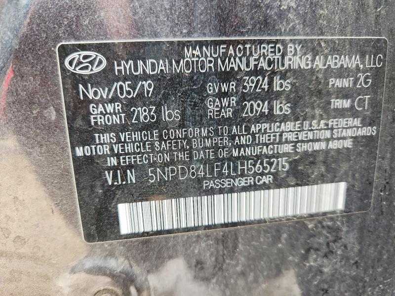 Продажа на аукционе авто 2020 Hyundai Elantra, vin: 5NPD84LF4LH565215, номер лота: 56973026