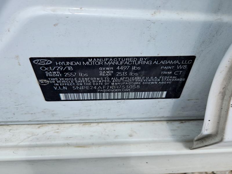 Aukcja sprzedaży 2019 Hyundai Sonata, vin: 5NPE24AF2KH753058, numer aukcji: 56950566