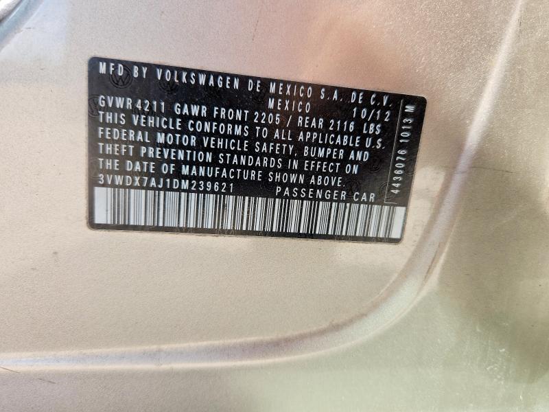 58357116 :رقم المزاد ، 3VWDX7AJ1DM239621 vin ، 2013 Volkswagen Jetta مزاد بيع