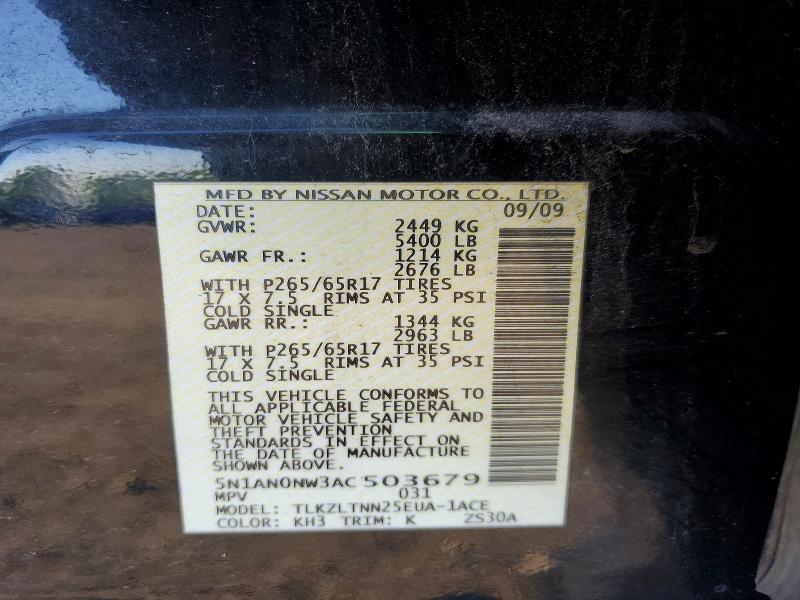 Aukcja sprzedaży 2010 Nissan Xterra, vin: 5N1AN0NW3AC503679, numer aukcji: 56241796