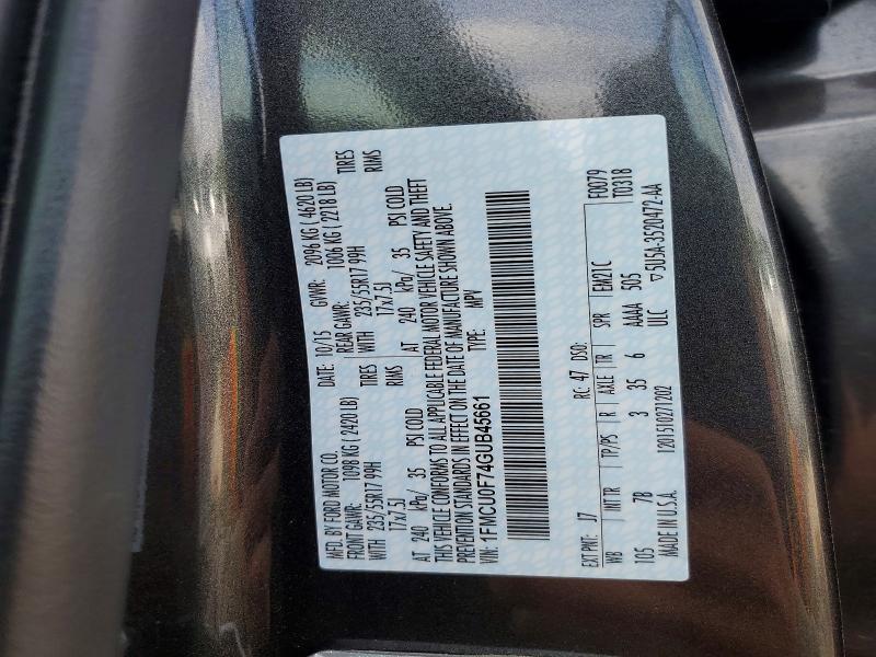 56486786 :رقم المزاد ، 1FMCU0F74GUB45661 vin ، 2016 Ford Escape مزاد بيع