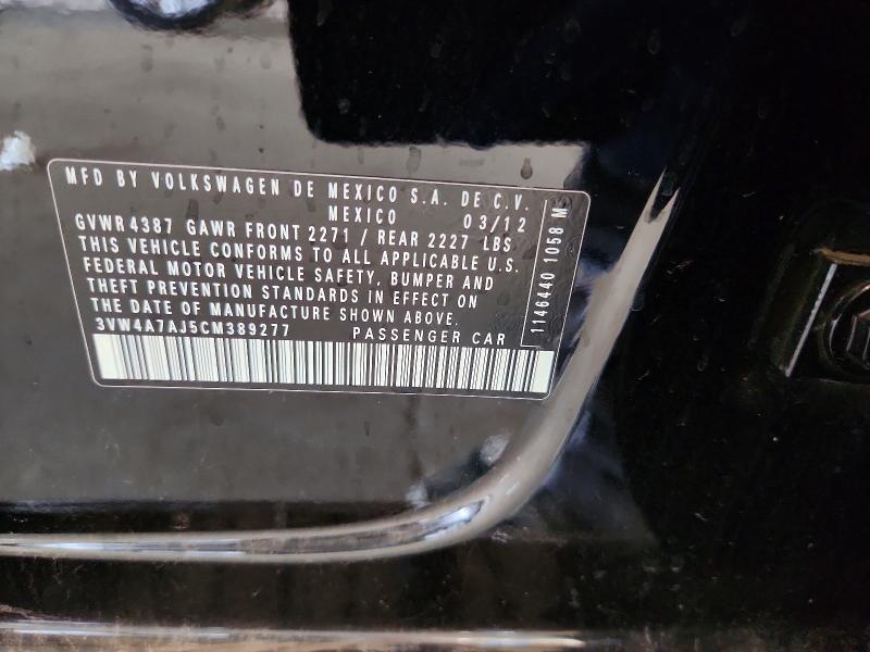 Aukcja sprzedaży 2012 Volkswagen Jetta, vin: 3VW4A7AJ5CM389277, numer aukcji: 56515686