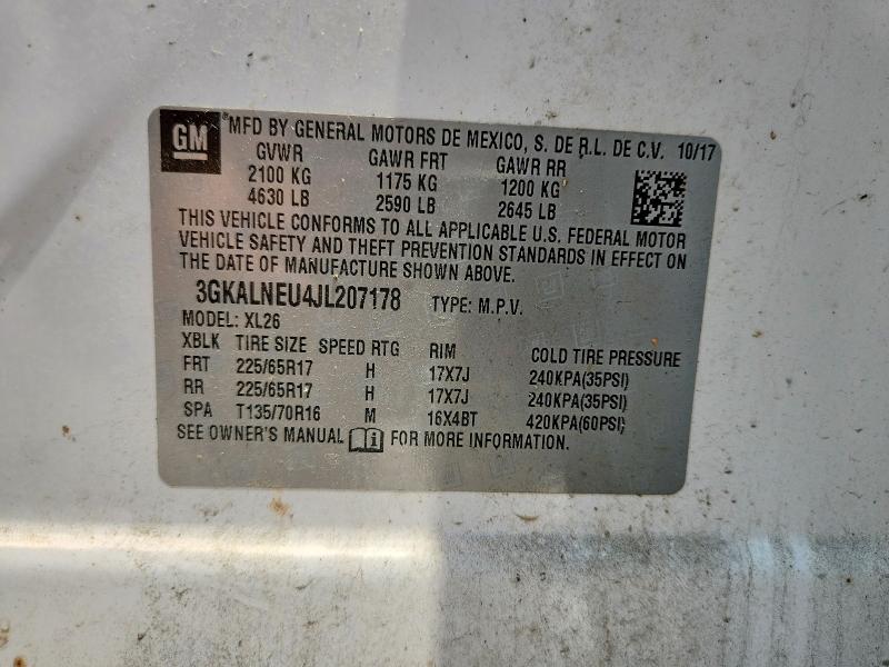 2018 Gmc Terrain მანქანა იყიდება აუქციონზე, vin: 3GKALNEU4JL207178, აუქციონის ნომერი: 58889606