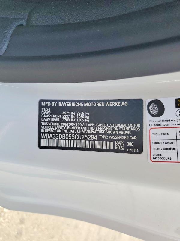Продаж на аукціоні авто 2025 Bmw 430i, vin: WBA33DB05SCU25284, номер лоту: 56362966