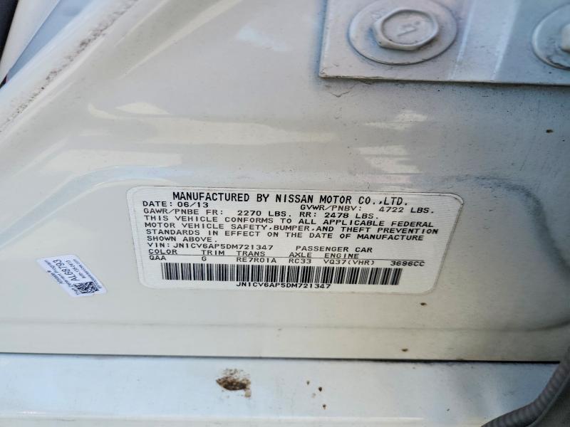 Auction sale of the 2013 Infiniti G37 Sedan, vin: JN1CV6AP5DM721347, lot number: 57914136
