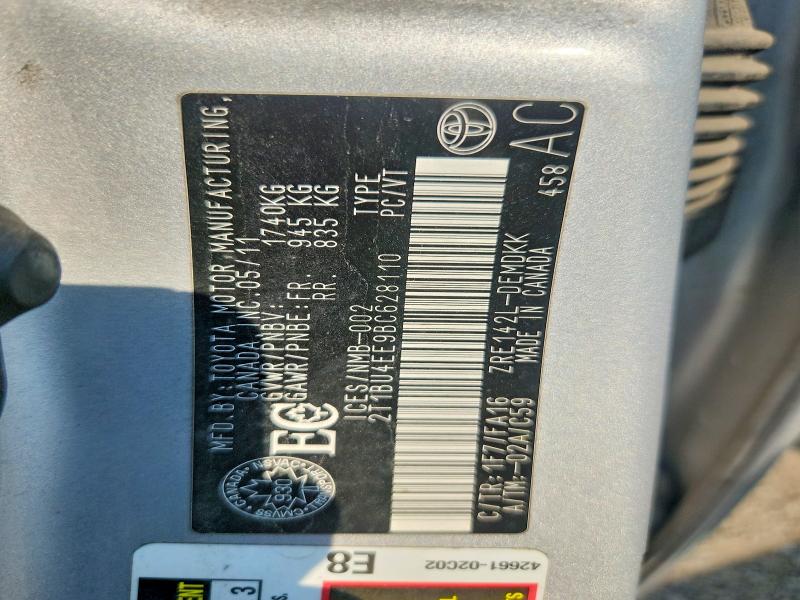 Продаж на аукціоні авто 2011 Toyota Corolla, vin: 2T1BU4EE9BC628110, номер лоту: 57407116