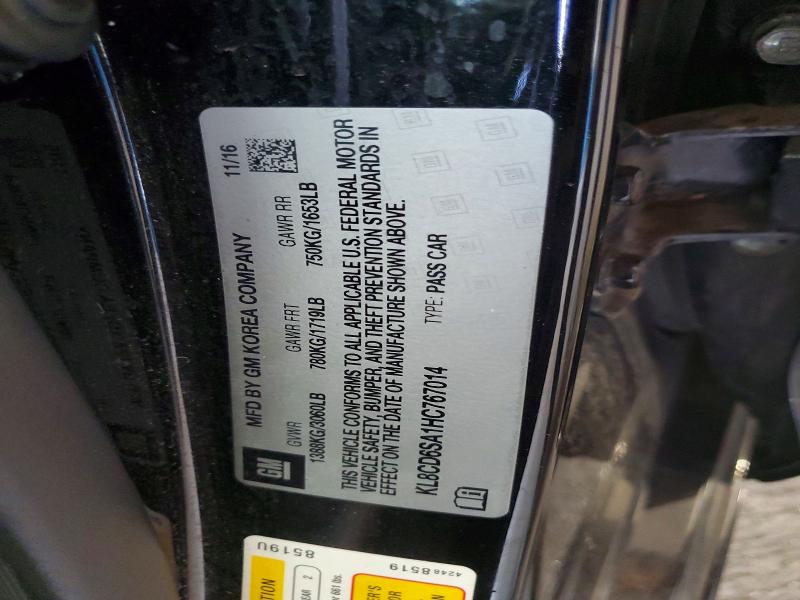 56280616 :رقم المزاد ، KL8CD6SA1HC767014 vin ، 2017 Chevrolet Spark مزاد بيع
