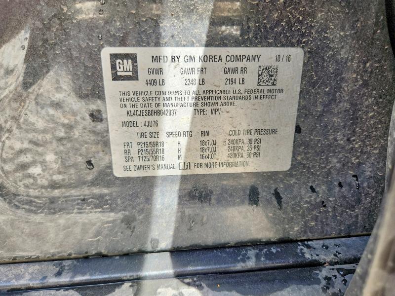 Продажа на аукционе авто 2017 Buick Encore, vin: KL4CJESB0HB042037, номер лота: 57242356