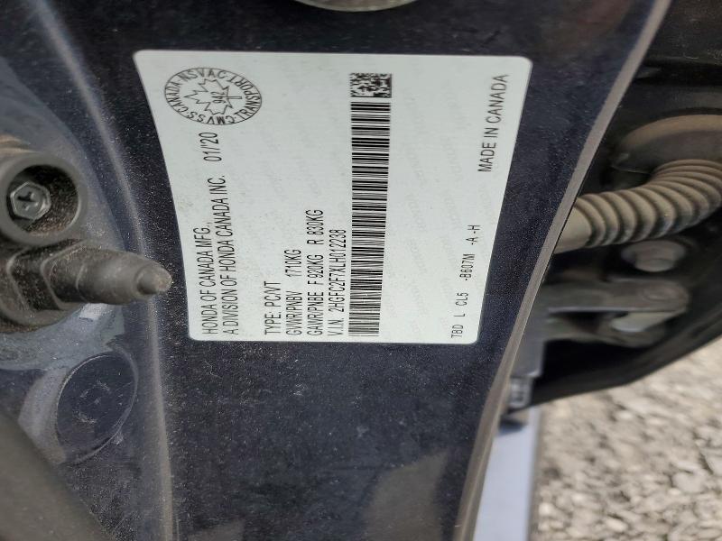 Продаж на аукціоні авто 2020 Honda Civic, vin: 2HGFC2F7XLH012238, номер лоту: 55649826