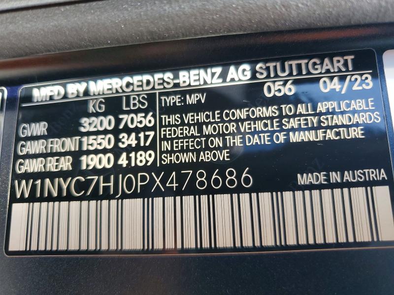 2023 Mercedes-benz G მანქანა იყიდება აუქციონზე, vin: W1NYC7HJ0PX478686, აუქციონის ნომერი: 56520576