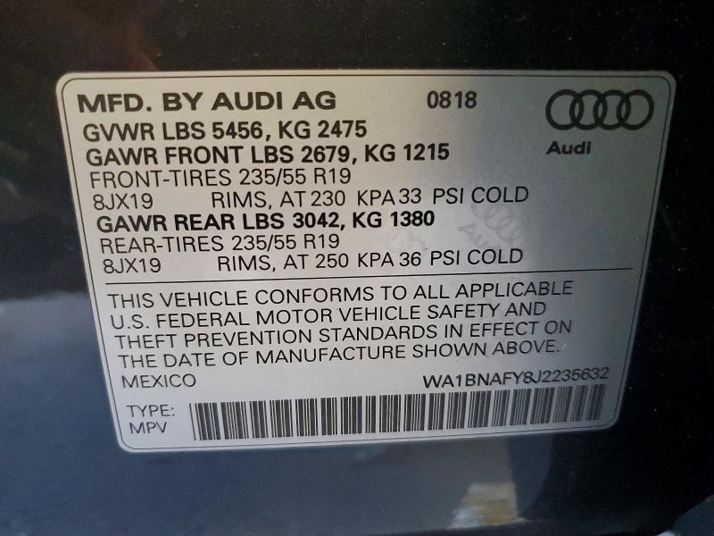 Продажа на аукционе авто 2018 Audi Q5, vin: WA1BNAFY8J2235632, номер лота: 58065476