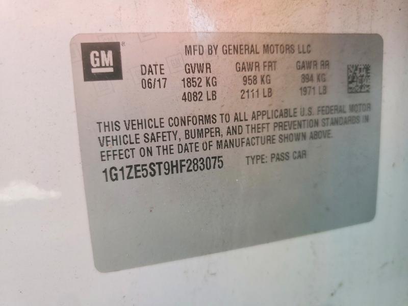 Aukcja sprzedaży 2017 Chevrolet Malibu, vin: 1G1ZE5ST9HF283075, numer aukcji: 59140126