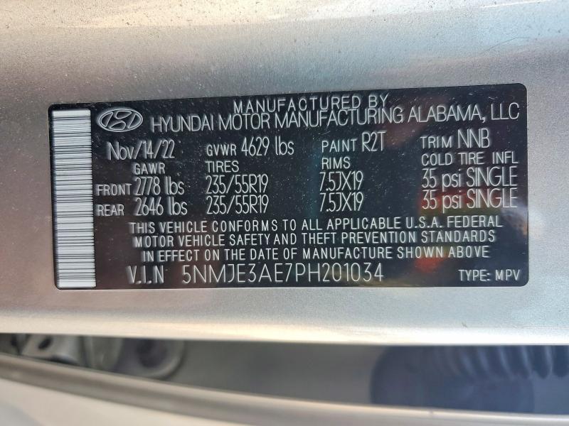 2023 Hyundai Tucson მანქანა იყიდება აუქციონზე, vin: 5NMJE3AE7PH201034, აუქციონის ნომერი: 58978676